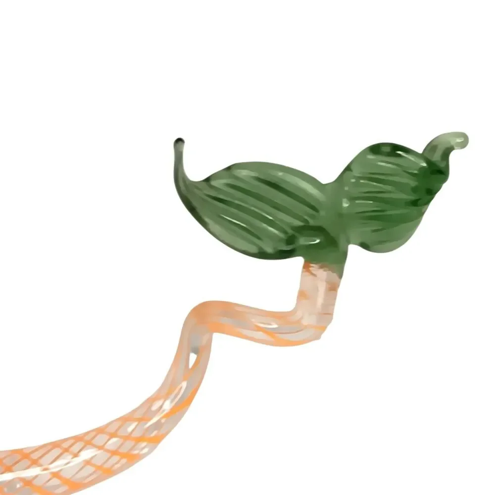 VTG Miniature Hand Blown Glass Dragon Green Yellow Orange Tongue 5